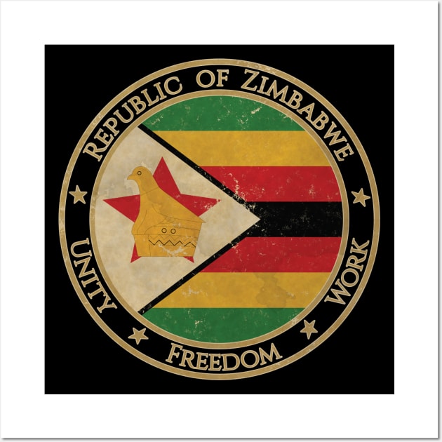 Vintage Republic of Zimbabwe Africa African Flag Wall Art by DragonXX